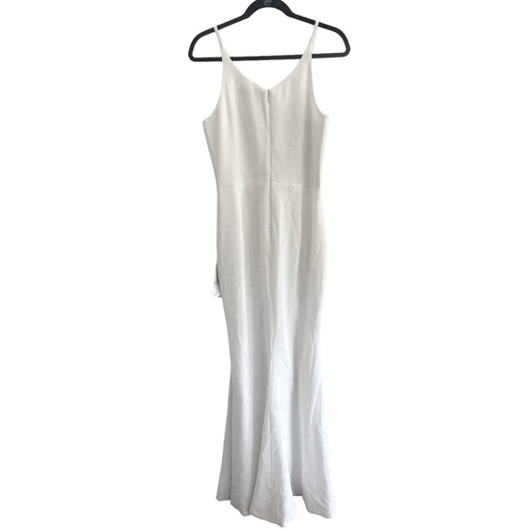 DRESS THE POPULATION Iris Slit Plunge White Gown Dress size small - Picture 7 of 12